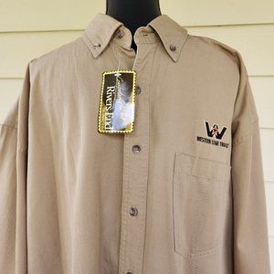 Work Shirt RIVERS END TRADING CO. Khaki Tan with Logo, NEW (Size XXXL)